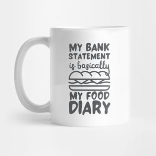 My Bank Statement Is Basically My Food Diary Sandwich Design Mug